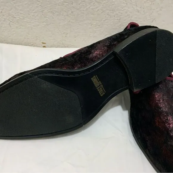 Stacy Adams Swank velour red purple iridescent slip on loafers shoes size 10.5 M