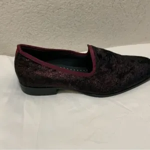 Stacy Adams Swank velour red purple iridescent slip on loafers shoes size 10.5 M