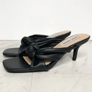 Steve Madden Athena Black Faux Leather Heeled Sandal 7M