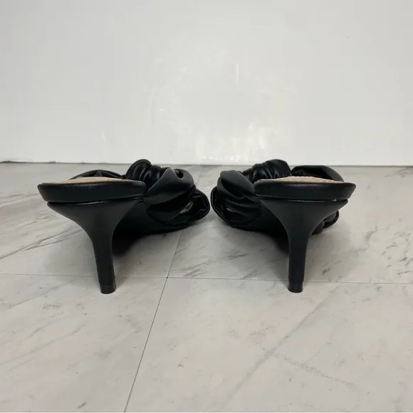 Steve Madden Athena Black Faux Leather Heeled Sandal 7M