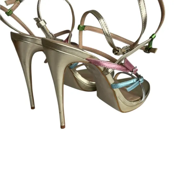 Steve Madden Jubilant Metallic Multi Multi Strap Open Toe Fashion Sandals Sz 10
