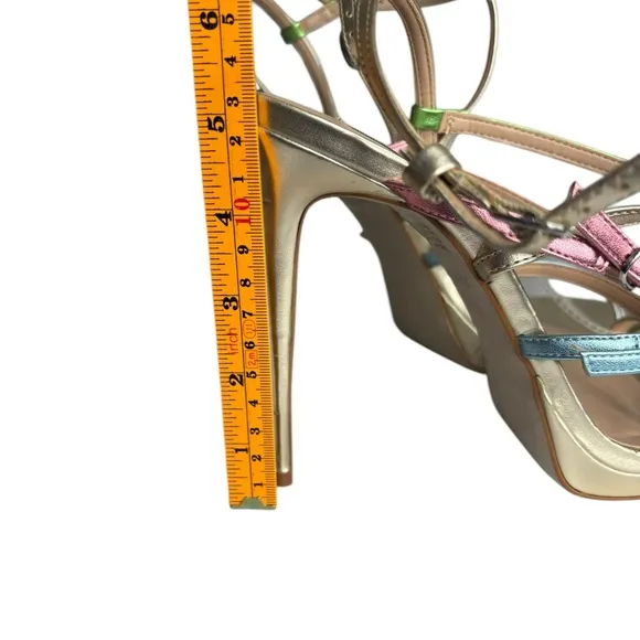 Steve Madden Jubilant Metallic Multi Multi Strap Open Toe Fashion Sandals Sz 10