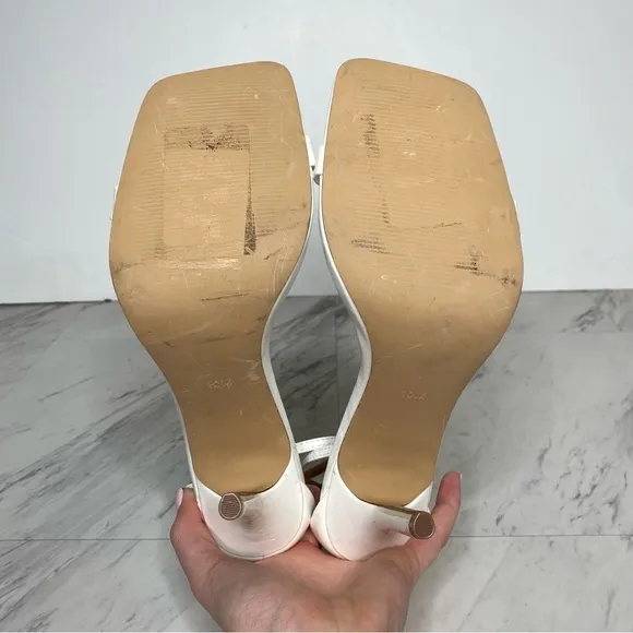 Steve Madden Shaye Square Toe White Heeled Sandal 10M