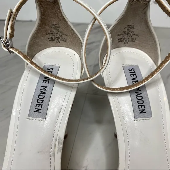 Steve Madden Shaye Square Toe White Heeled Sandal 10M