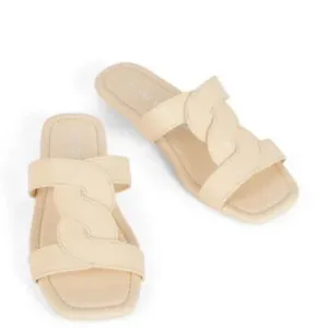 Stuart Weitzman Ibiza Slide Sandals in Alabaster