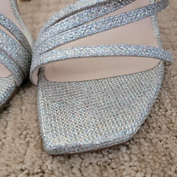 Stuart Weitzman Melodi Glitter High Heel Sandals, Size 8