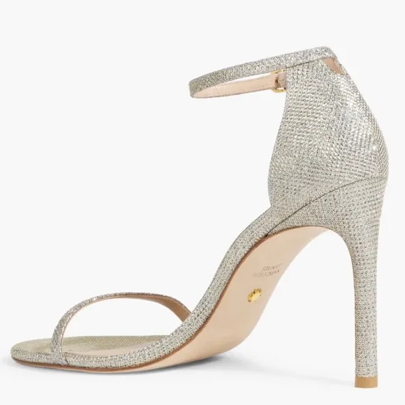 🌹STUART WEITZMAN 🌹Nudistcurve Glitter Open Toe Sandals Size: 6B