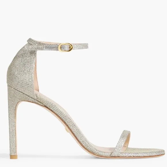 🌹STUART WEITZMAN 🌹Nudistcurve Glitter Open Toe Sandals Size: 6B
