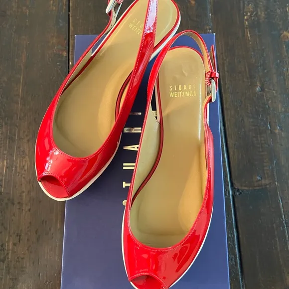 Stuart Weitzman Red Platform Shoes with Luxe Comfort