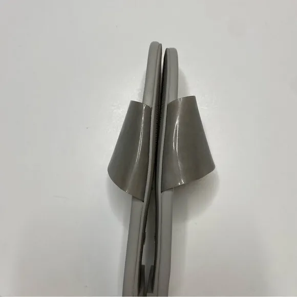 Stuart Weitzman Square Toe Gray Slide Sandal 8 1/2 B