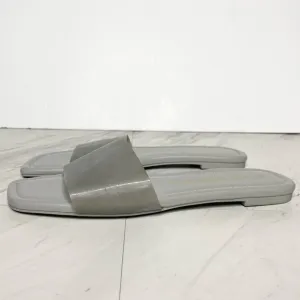 Stuart Weitzman Square Toe Gray Slide Sandal 8 1/2 B