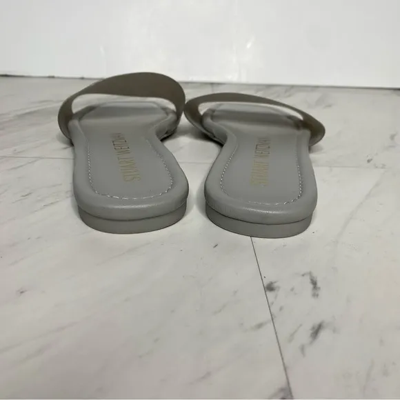 Stuart Weitzman Square Toe Gray Slide Sandal 8 1/2 B