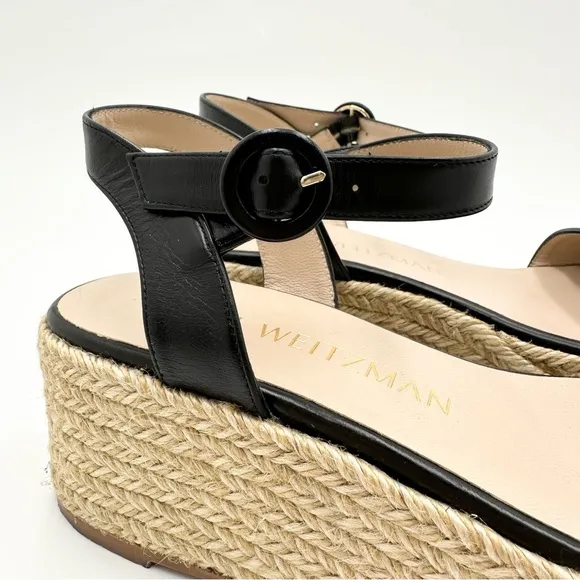 Stuart Weitzman Taborah Ankle-Strap Wedge Espadrille Sandals