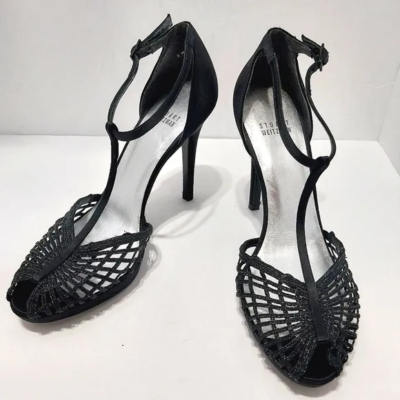 Stuart Weitzman Weave Me Evening Sandals,‎ Size 8.5