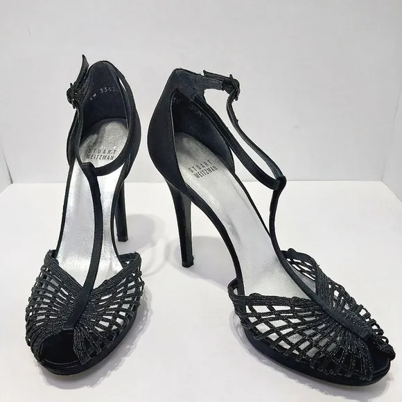 Stuart Weitzman Weave Me Evening Sandals,‎ Size 8.5