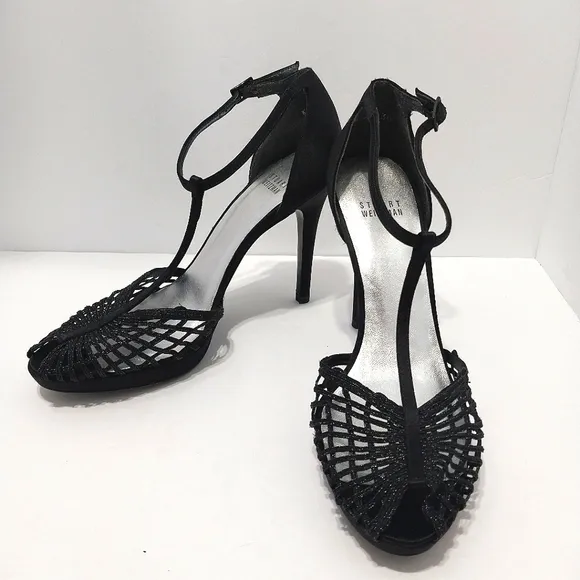 Stuart Weitzman Weave Me Evening Sandals,‎ Size 8.5