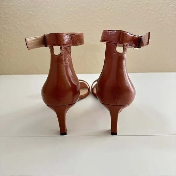 Stuart Weitzman Women's Ankle Strap Open Toe Heels Sandals in Blush Pink sz 8M