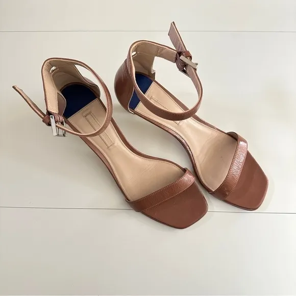 Stuart Weitzman Women's Ankle Strap Open Toe Heels Sandals in Blush Pink sz 8M