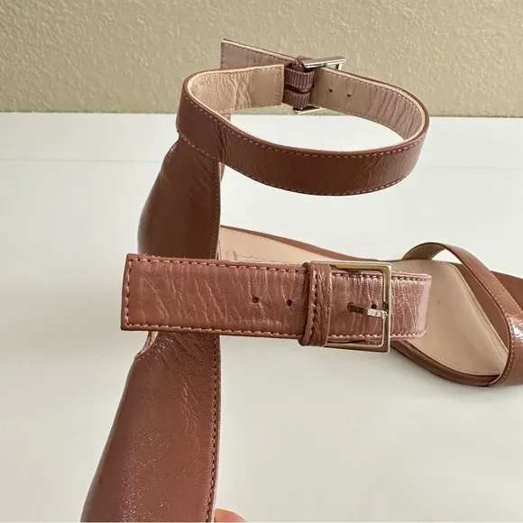 Stuart Weitzman Women's Ankle Strap Open Toe Heels Sandals in Blush Pink sz 8M