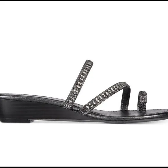 Style &amp; Co. Womens Hayleigh Open Toe Casual Slide Sandals, Slate, Size 5.5