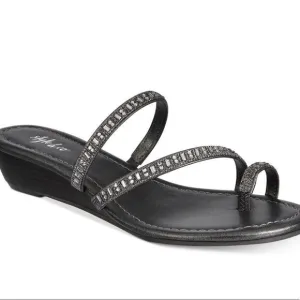 Style &amp; Co. Womens Hayleigh Open Toe Casual Slide Sandals, Slate, Size 5.5