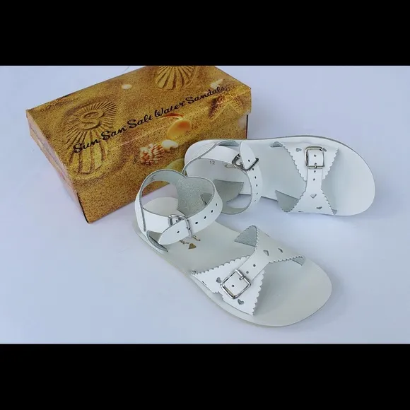 Sun San Sweetheart White Sandals Size 12