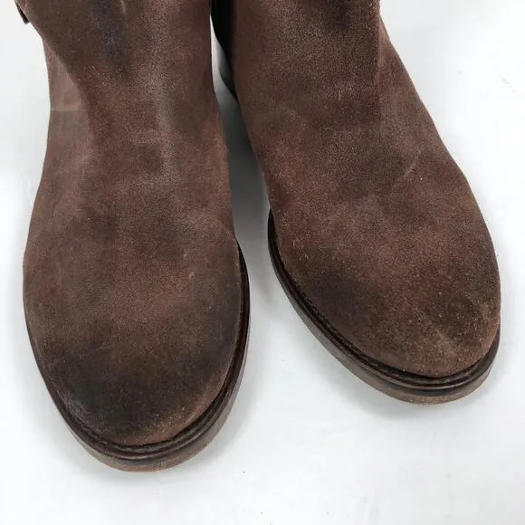 Sundance Boots 10 - 10.5 / 41 Brown Suede Leather Pull On Western Made in Italy