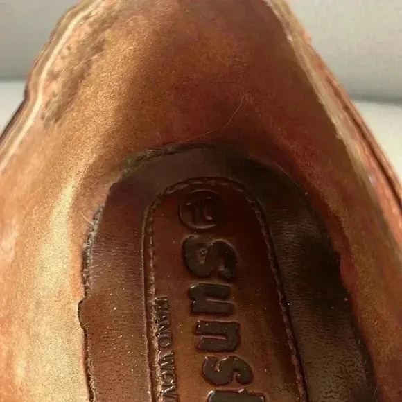 Sunsteps Rocky Men's Hand Woven Leather brown cognac Huarache Sandal Comfort 10