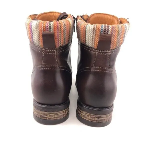 Taos Captain Brown Leather Ankle Boots EUR 37