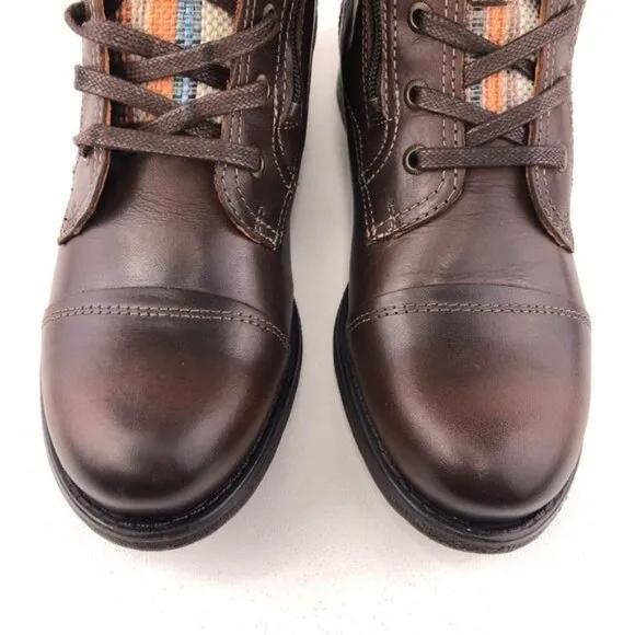 Taos Captain Brown Leather Ankle Boots EUR 37
