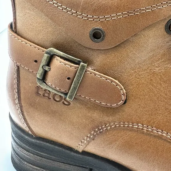 TAOS Crave Lace Up Full Grain Leather Boots Camel Brown Size EU 38 / US 7-7.5