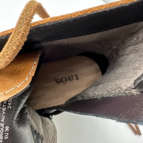 TAOS Crave Lace Up Full Grain Leather Boots Camel Brown Size EU 38 / US 7-7.5