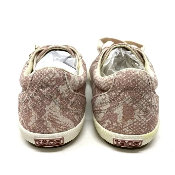 Taos Star Canvas Low Top Sneakers Blush Snake Print