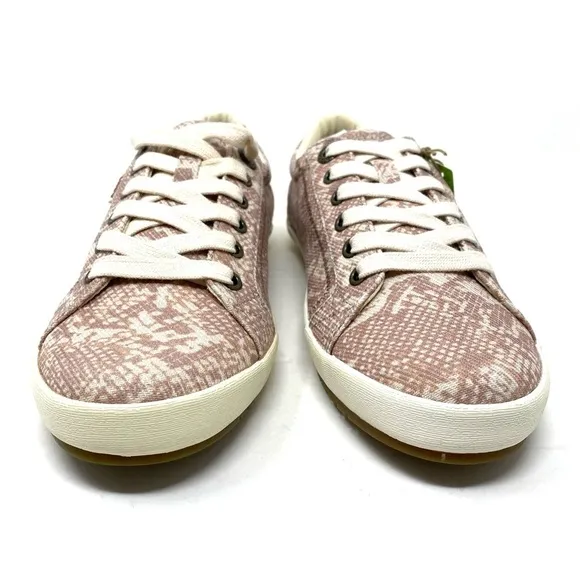 Taos Star Canvas Low Top Sneakers Blush Snake Print