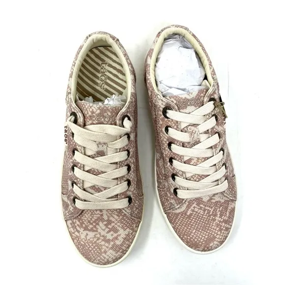 Taos Star Canvas Low Top Sneakers Blush Snake Print