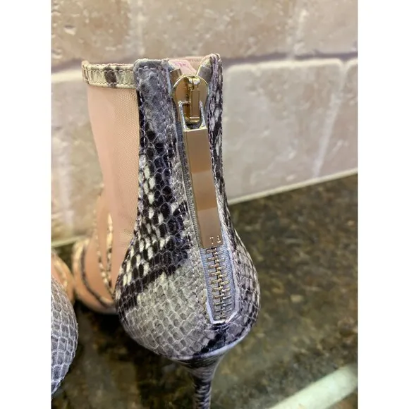 Ted Baker London Taminaa Caged Mesh Snake Print Detail Sandals Size 7 Like New