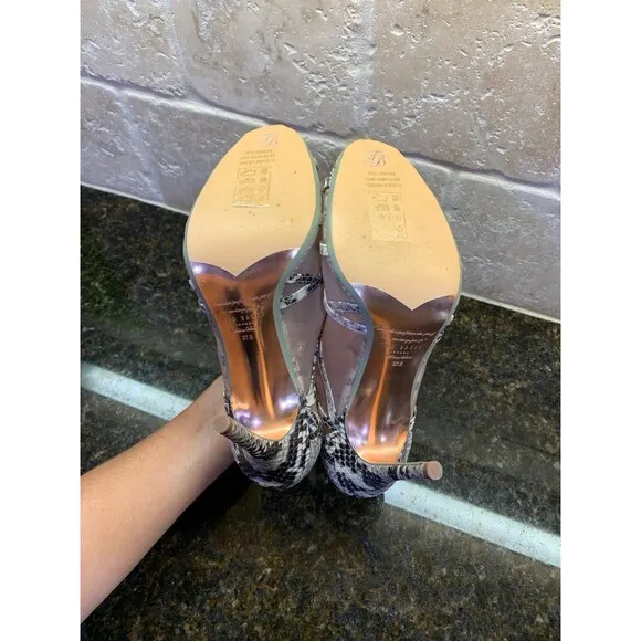 Ted Baker London Taminaa Caged Mesh Snake Print Detail Sandals Size 7 Like New