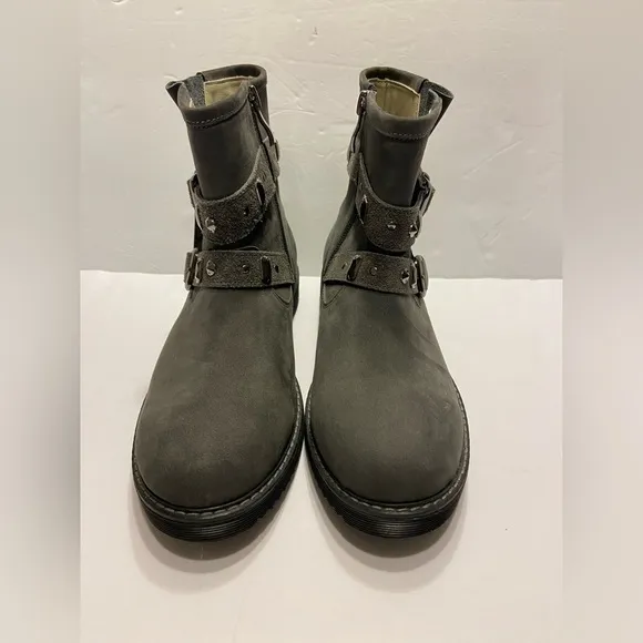 Ten Ten Girls Youth Leather Booties Size EURO 35/US 3.5 Gray Boots Arch Support