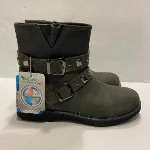 Ten Ten Girls Youth Leather Booties Size EURO 35/US 3.5 Gray Boots Arch Support