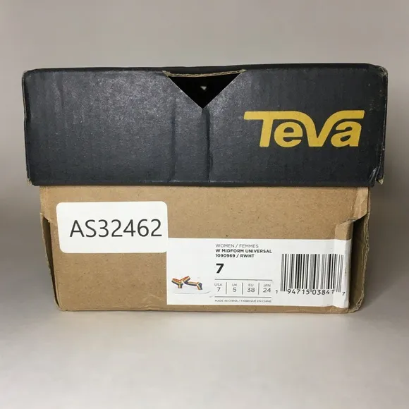 Teva Midform Universal Sandal, Pride Rainbow White, NIB, Women's 7