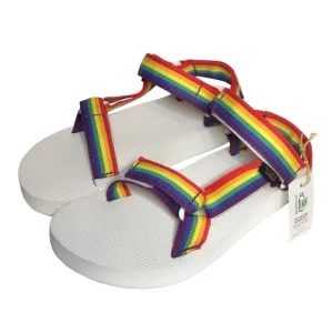 Teva Midform Universal Sandal, Pride Rainbow White, NIB, Women's 7