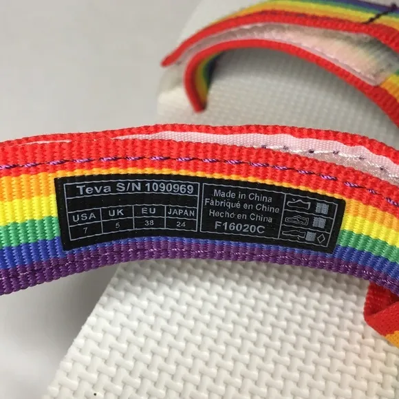 Teva Midform Universal Sandal, Pride Rainbow White, NIB, Women's 7
