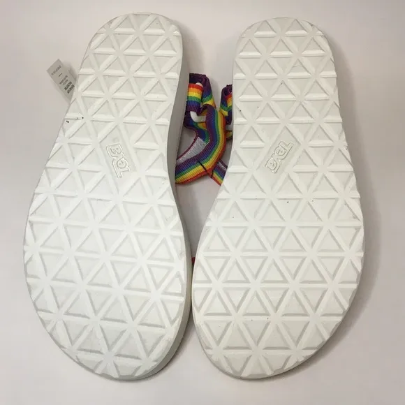 Teva Midform Universal Sandal, Pride Rainbow White, NIB, Women's 7