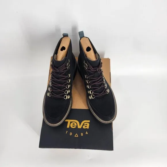 Teva Women's Midform Leather MAX-COMF Memory Foam Lace-Up Boots Black Size 7 NWB