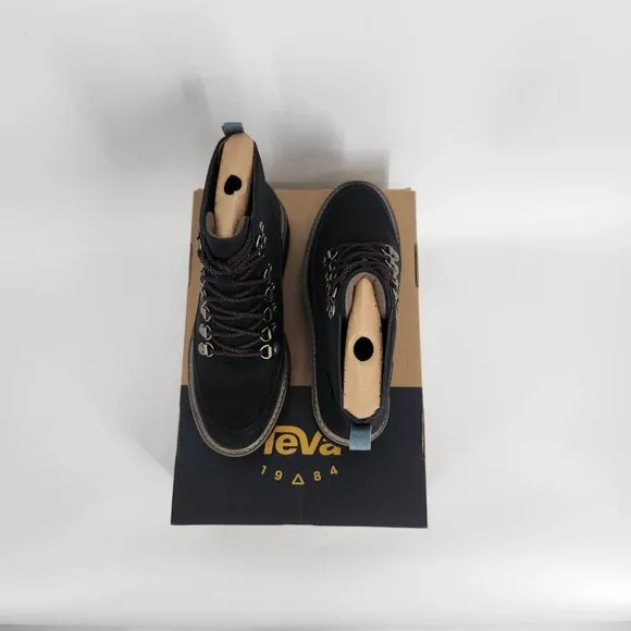Teva Women's Midform Leather MAX-COMF Memory Foam Lace-Up Boots Black Size 7 NWB