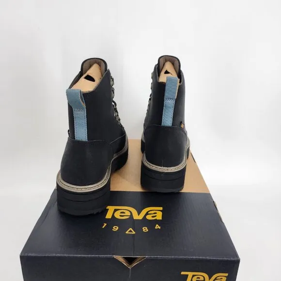 Teva Women's Midform Leather MAX-COMF Memory Foam Lace-Up Boots Black Size 7 NWB