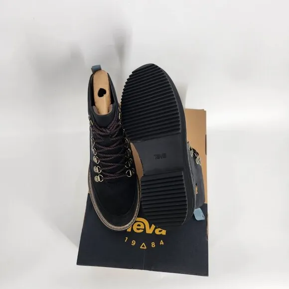 Teva Women's Midform Leather MAX-COMF Memory Foam Lace-Up Boots Black Size 7 NWB