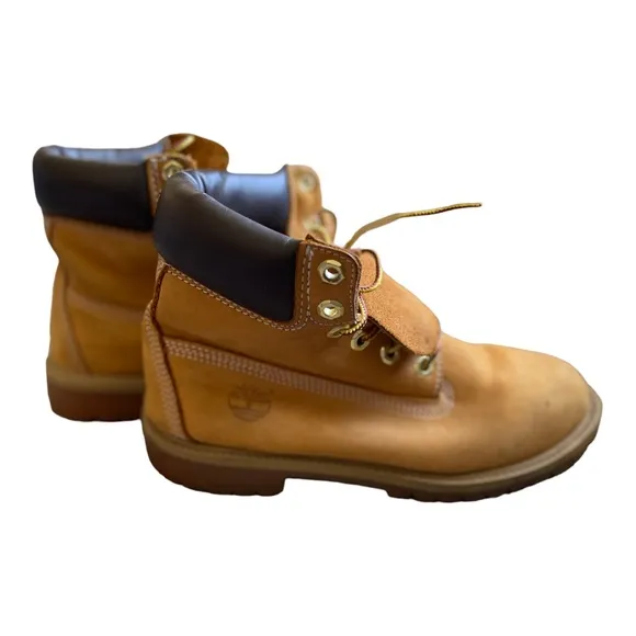 Timberland 12909 Classic‎ 6” Premium  Waterproof Boots GS Kids 4.5 Wheat, Nubuck