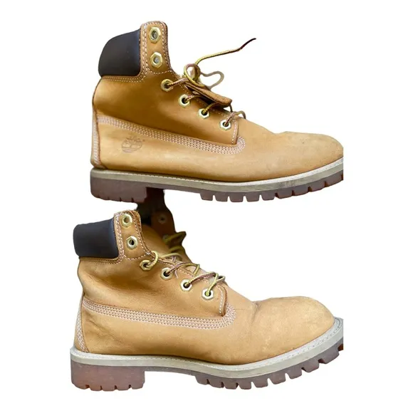 Timberland 12909 Classic‎ 6” Premium  Waterproof Boots GS Kids 4.5 Wheat, Nubuck