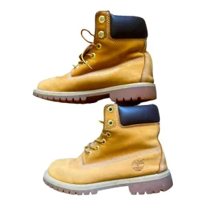 Timberland 12909 Classic‎ 6” Premium  Waterproof Boots GS Kids 4.5 Wheat, Nubuck